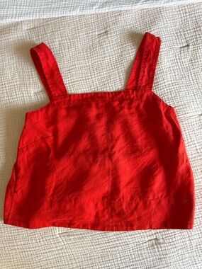 Madewell coral linen tank top XS
